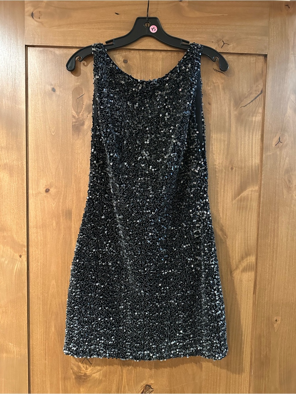 Halston Heritage Black Ombre Velvet Sequin Mini Dress